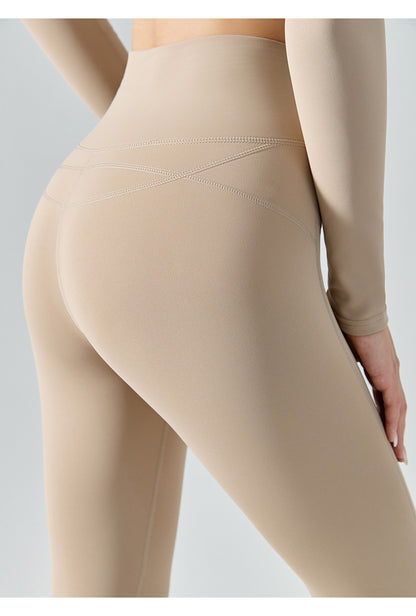 Autumn Winter Yoga Pants Fleece Lined Thick Fleece Fitness Pants No T Line Tight Sports Pants Women