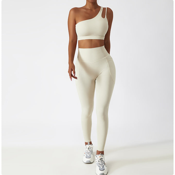 Sollinarry Breathable Cloud Feeling High Waist Hip Lift Yoga Pants Outer Wear Pocket Tight Exercise Running Pants Drying Fitness Pants