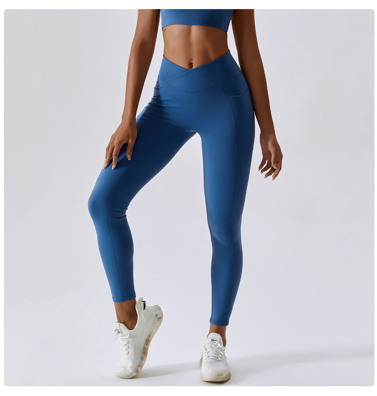 Fitness Pants Criss Cross Waist Head Skinny Running Sports Pants Women