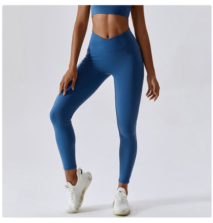 Fitness Pants Criss Cross Waist Head Skinny Running Sports Pants Women
