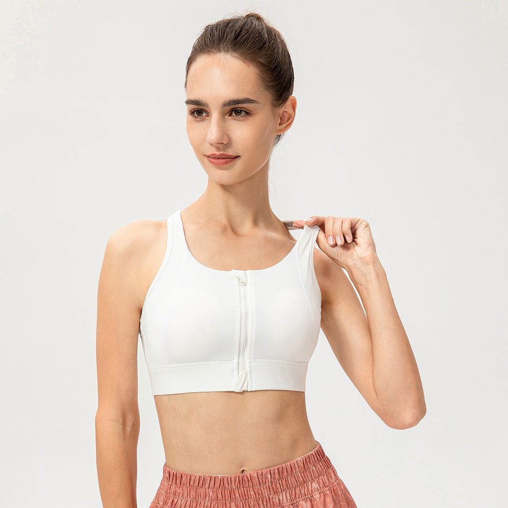 Front Zipper Sports Underwear Naked Women Sense Yoga Training Vest Shockproof Push up Running Workout Bra