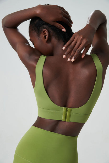 Breathing Cup Deep U-back Sports Underwear Women Shockproof One piece Cup Fitness Yoga Bra Vest