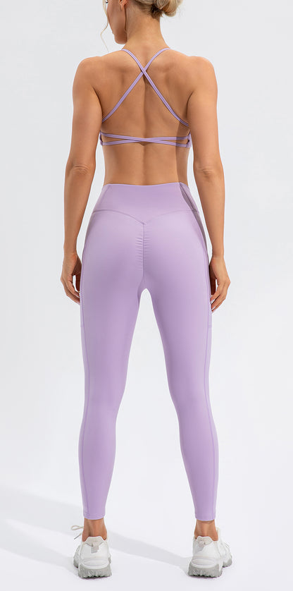 Nude Feel Yoga Pants Women Tight High Waist Hip Lifting Stretch Peach Hip Exercise Workout Pants Quick Drying Running Trousers