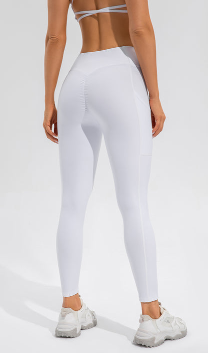 Nude Feel Yoga Pants Women Tight High Waist Hip Lifting Stretch Peach Hip Exercise Workout Pants Quick Drying Running Trousers