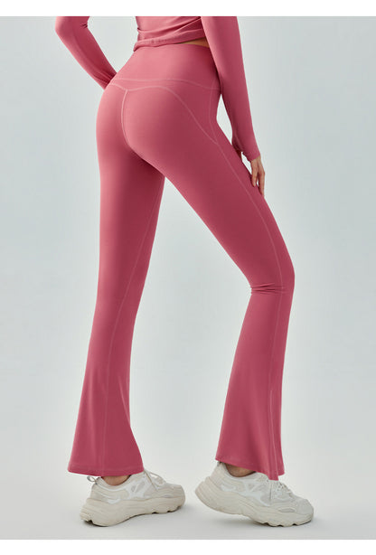 Yoga Bell Bottom Pants Women Tight High Waist Hip Lifting Nude Feel Yoga Pants Quick Drying Breathable Sports Hip Shaping Wide Leg Pants