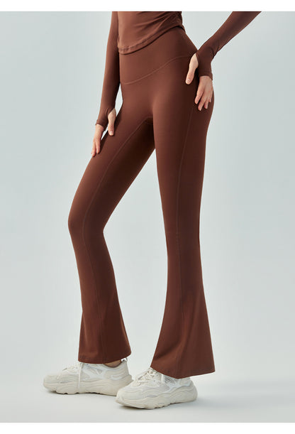 Yoga Bell Bottom Pants Women Tight High Waist Hip Lifting Nude Feel Yoga Pants Quick Drying Breathable Sports Hip Shaping Wide Leg Pants