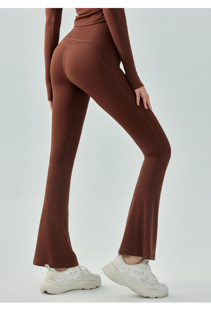 Yoga Bell Bottom Pants Women Tight High Waist Hip Lifting Nude Feel Yoga Pants Quick Drying Breathable Sports Hip Shaping Wide Leg Pants