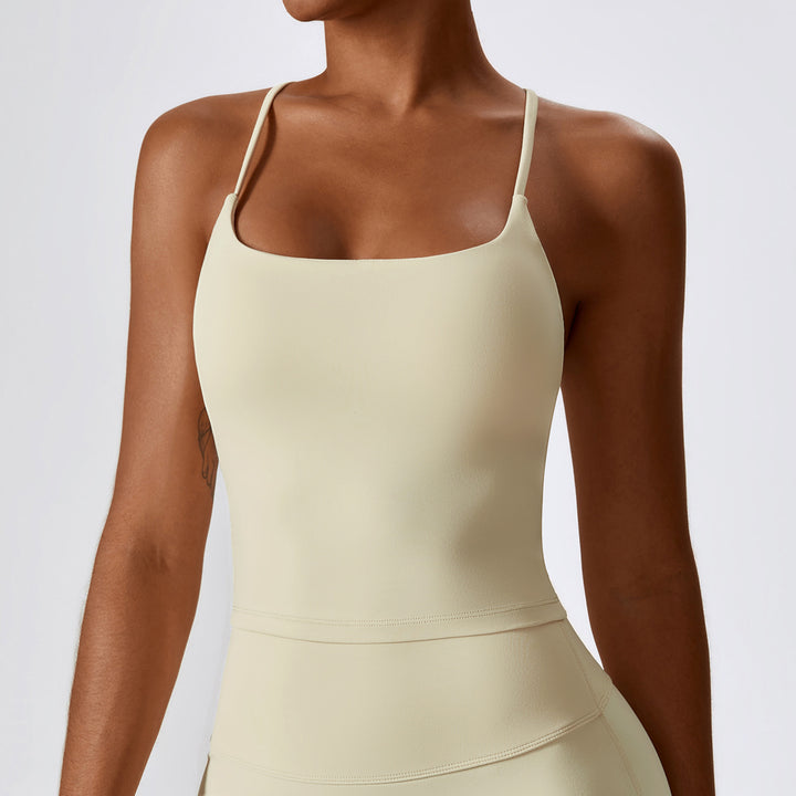 Sollinarry Nude Feel Beauty Back Yoga Vest Women Inner Wear Blouse Outdoor Sports Bra Running Workout Vest Women