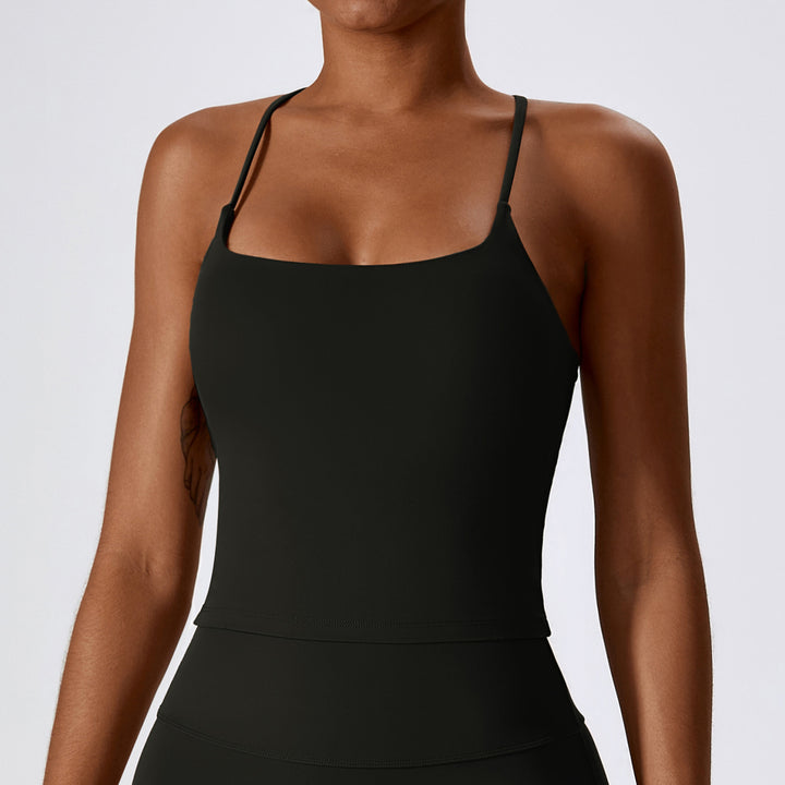 Sollinarry Nude Feel Beauty Back Yoga Vest Women Inner Wear Blouse Outdoor Sports Bra Running Workout Vest Women