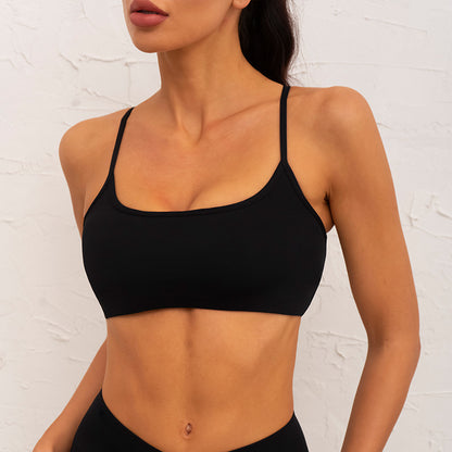Tight Sports Underwear Women Cross Sexy Thin Straps Beauty Back Outer Wear Fitness Sports Bra