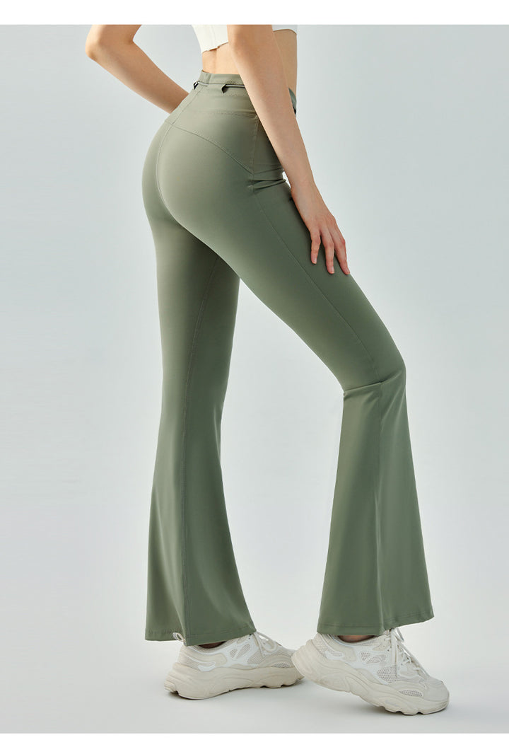 Outdoor Yoga Bell Bottom Pants Women Tight High Waist Hip Lifting Wide Leg Pants Slim Fit Slimming Micro Pull Yoga Pants