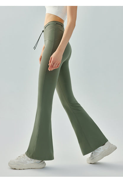 Outdoor Yoga Bell Bottom Pants Women Tight High Waist Hip Lifting Wide Leg Pants Slim Fit Slimming Micro Pull Yoga Pants