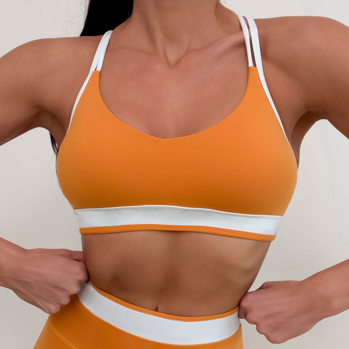 Contrast Color Cross Beauty Back Exercise Underwear Fitness Pants Sleeveless Brushed Fitness Suit Running Yoga