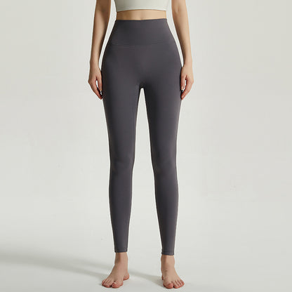 Double Sided Brushed Yoga Pants Women Outer Cloud Feeling No Embarrassment Line Yoga Pants Women High Waist Hip Lift Cropped Pants Autumn