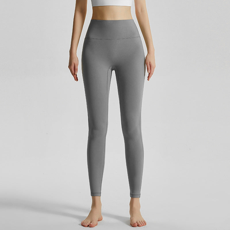 Double Sided Brushed Yoga Pants Women Outer Cloud Feeling No Embarrassment Line Yoga Pants Women High Waist Hip Lift Cropped Pants Autumn