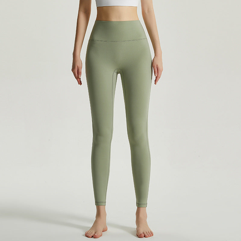 Double Sided Brushed Yoga Pants Women Outer Cloud Feeling No Embarrassment Line Yoga Pants Women High Waist Hip Lift Cropped Pants Autumn