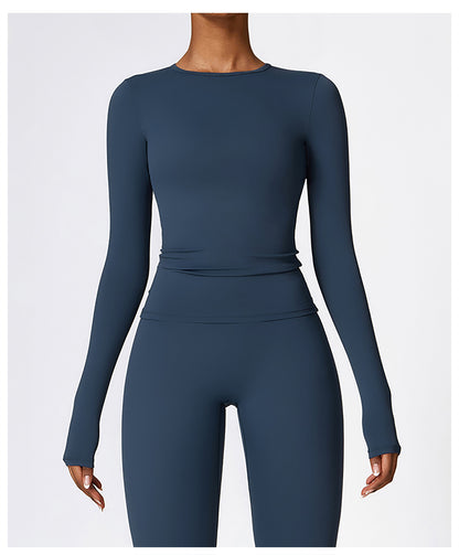 Long Sleeve Yoga Clothes High Strength Workout Clothes Pilates Running Sport Long Sleeve Top