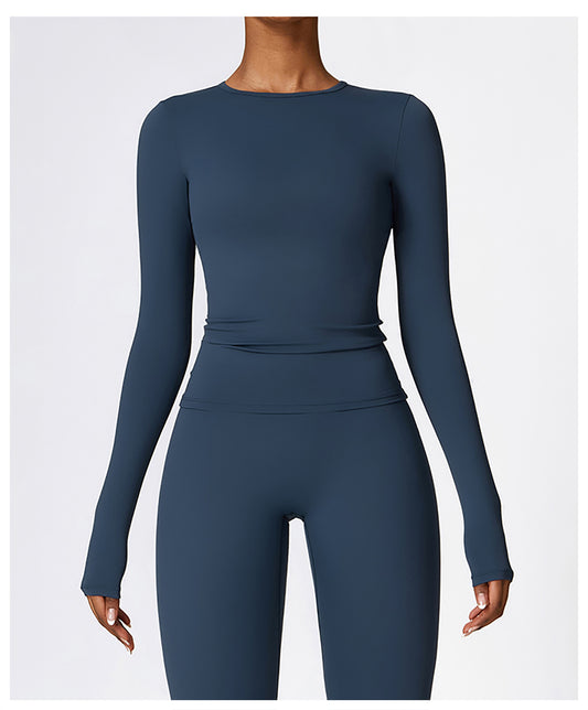 Long Sleeve Yoga Clothes High Strength Workout Clothes Pilates Running Sport Long Sleeve Top