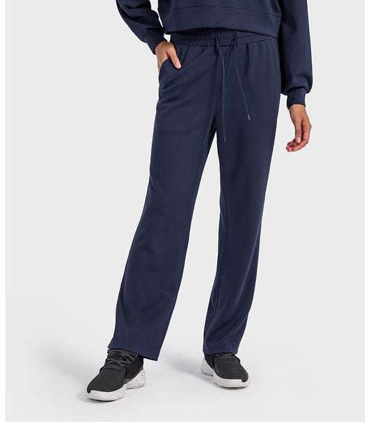 Autumn Winter Air Layer Skin Friendly Casual All Match Track Sweatpants Quick Drying Loose Drooping Straight Sports Pants Women