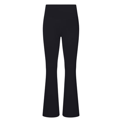 Autumn Winter High Waist Hip Lift Warm Belly Contracting Fleece Lined Slightly Pull Yoga Pants Outer Wear Running Sports Fitness Bell Bottom Pants