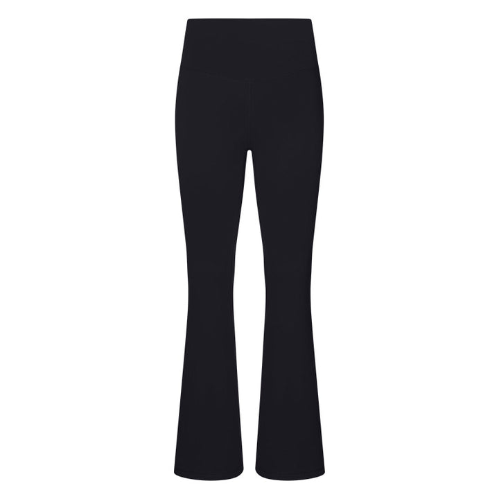 Autumn Winter High Waist Hip Lift Warm Belly Contracting Fleece Lined Slightly Pull Yoga Pants Outer Wear Running Sports Fitness Bell Bottom Pants