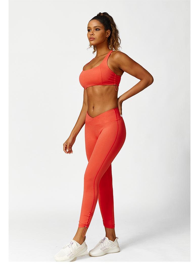 Yoga Clothes Breathable Solid Color Yoga Bra Peach Hip Yoga Set Running Fitness Clothes Women
