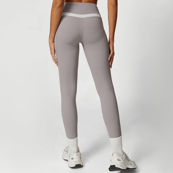 Summer Color Matching Cross Beauty Back Exercise Underwear High Waist Slimming Yoga Trousers Sweat Absorbent Breathable Workout Clothes