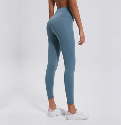 New Nude Feel Yoga Pants Women High Waist Hip Lift Running Tight Stretch Feet Exercise Workout Pants