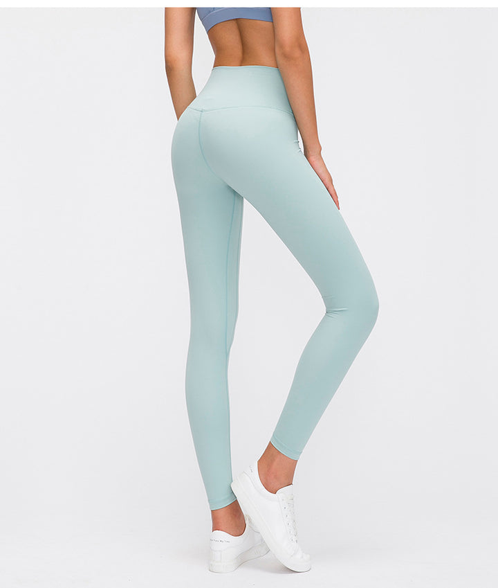 New Nude Feel Yoga Pants Women High Waist Hip Lift Running Tight Stretch Feet Exercise Workout Pants