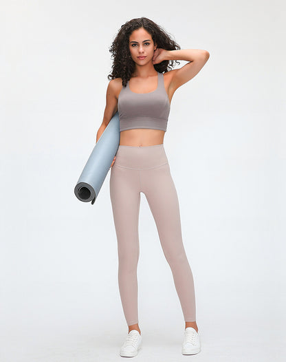 New Nude Feel Yoga Pants Women High Waist Hip Lift Running Tight Stretch Feet Exercise Workout Pants