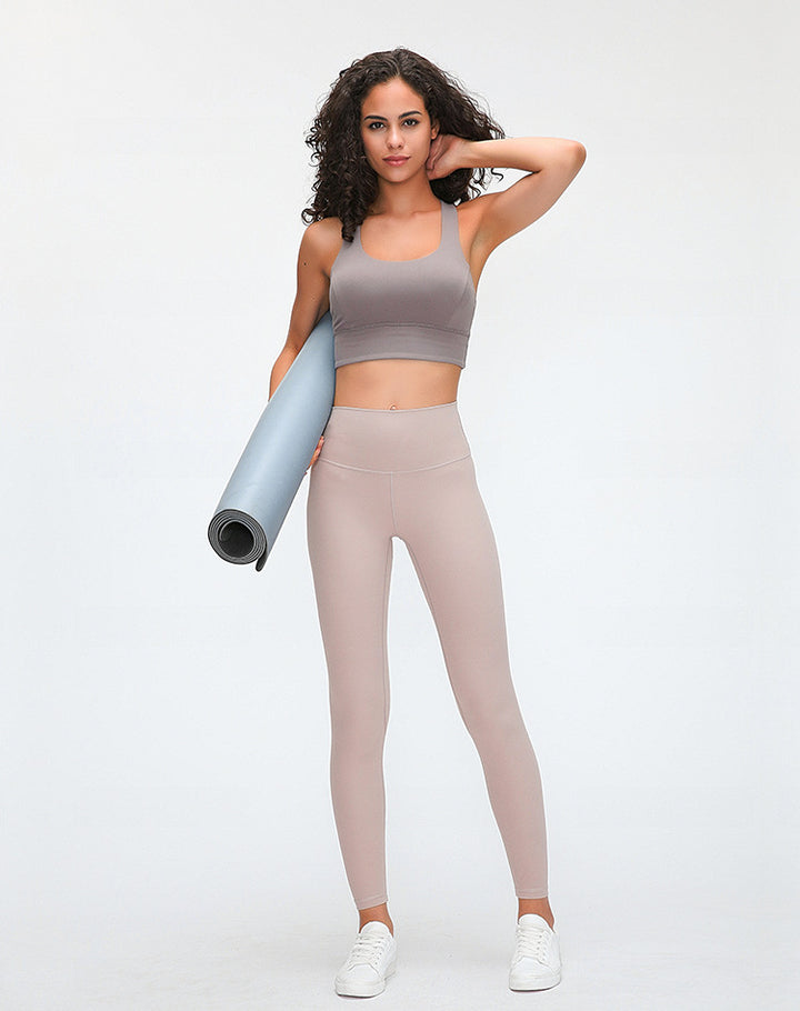 New Nude Feel Yoga Pants Women High Waist Hip Lift Running Tight Stretch Feet Exercise Workout Pants