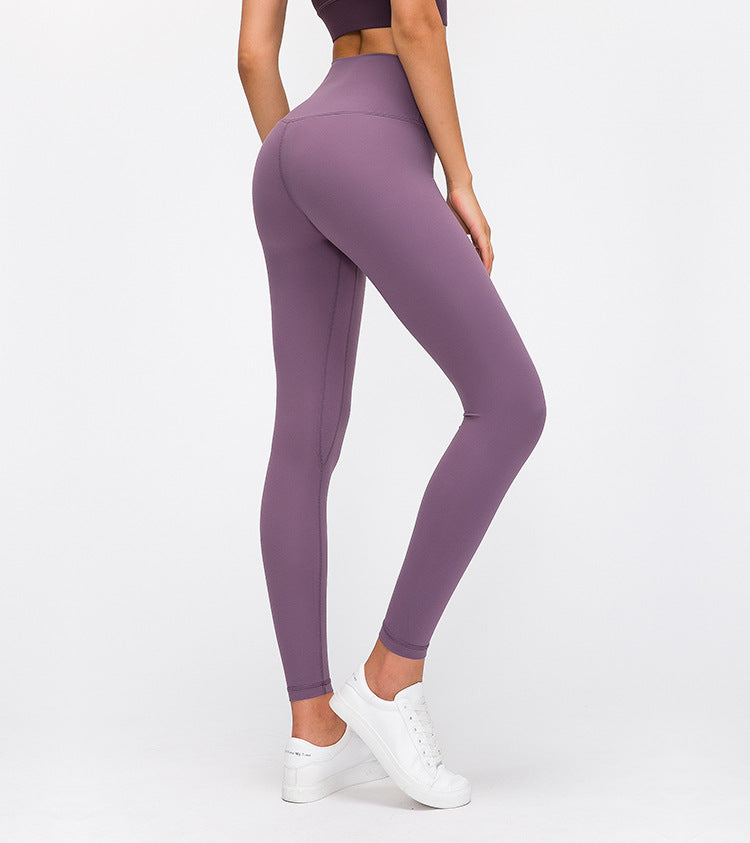 New Nude Feel Yoga Pants Women High Waist Hip Lift Running Tight Stretch Feet Exercise Workout Pants