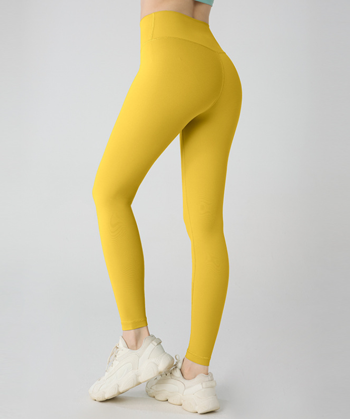 Cream Color No Embarrassment Line Yoga Pants Nude Feel High Waist Hip Lift Quick-Drying Tights Sports Yoga Pants Women