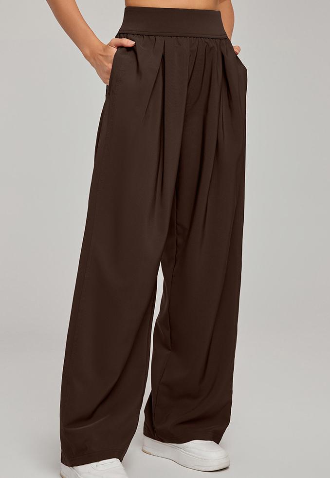 High Waist Figure Flattering Straight Leg Pants Casual Women Loose Slim Fit Wide Leg Track Pants Straight Fitness Yoga Trousers