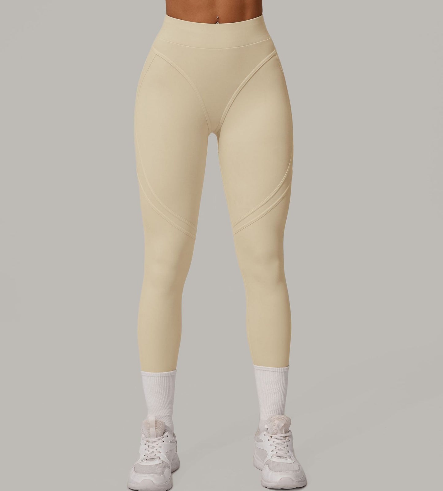 Autumn Sand High Waist Hip Lift Brushed Yoga Pants Running Quick Drying Fitness Pants Waist Slimming Hip Tight Sports Pants