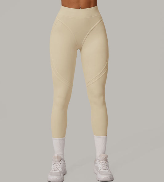 Autumn Sand High Waist Hip Lift Brushed Yoga Pants Running Quick Drying Fitness Pants Waist Slimming Hip Tight Sports Pants