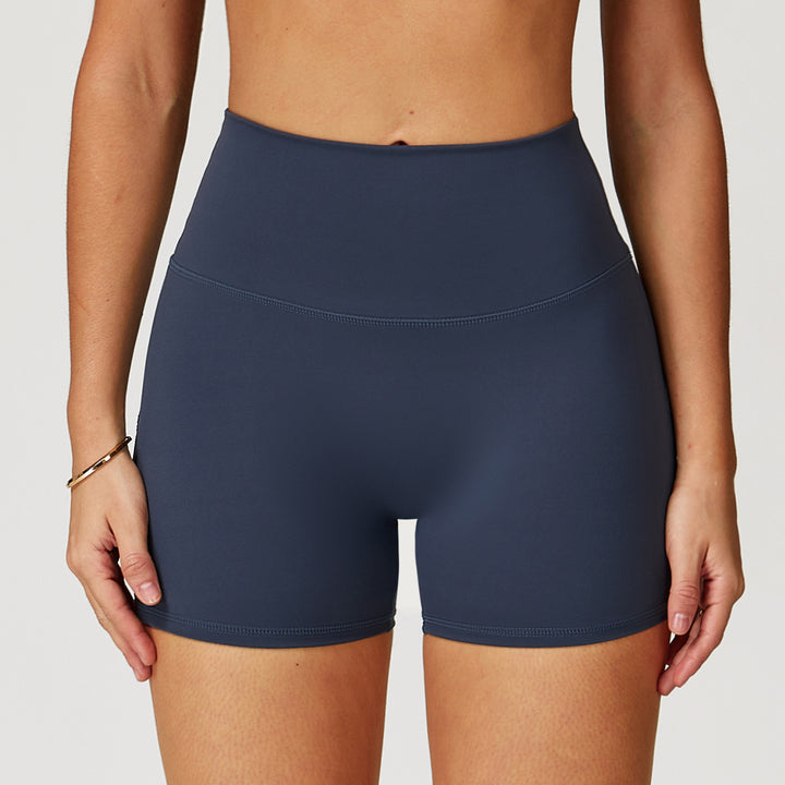Sollinarry Nude Feel Yoga Shorts Women High Waist Quick Drying Skinny Slimming Shorts Running Exercise Workout Pants