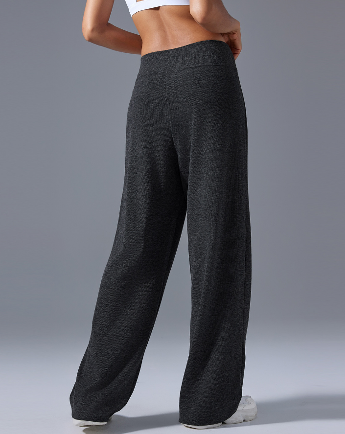 Casual Loose Wide Leg Sports Trousers Women High Waist Drawstring Drooping Slimming Fitness Pilates Yoga Pants