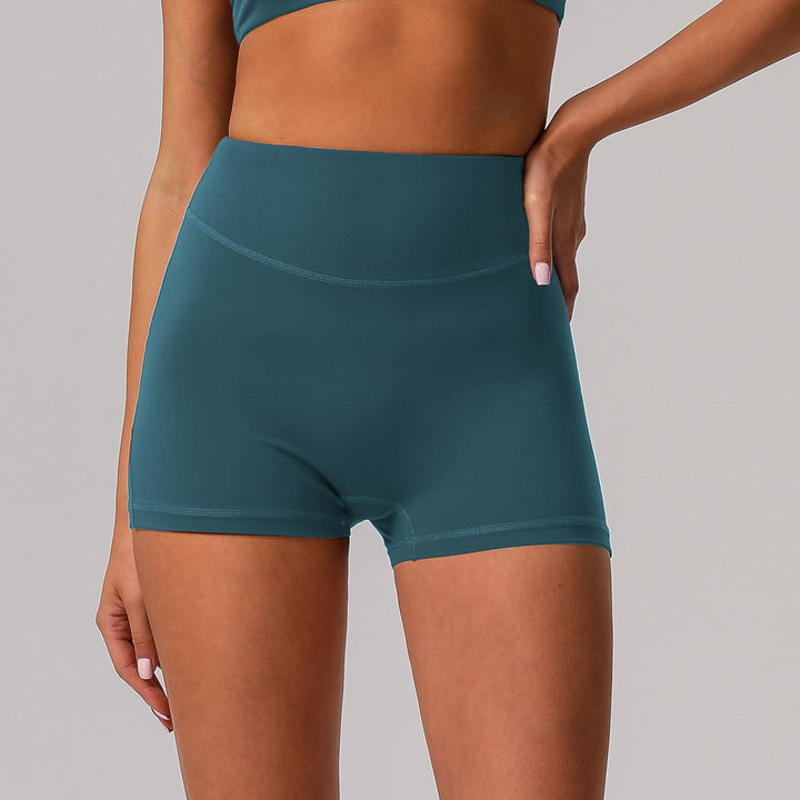 Nude Feel Tight Yoga Shorts Women High Waist Belly Contracting No Embarrassment Line Fitness Pants Hip Lifting Running Exercise Shorts