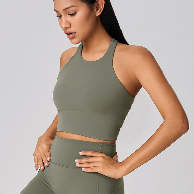 Sexy Cutout Beauty Back Exercise Underwear Women Semi Fixed Chest Pad Nude Feel Shaping Workout Yoga Vest