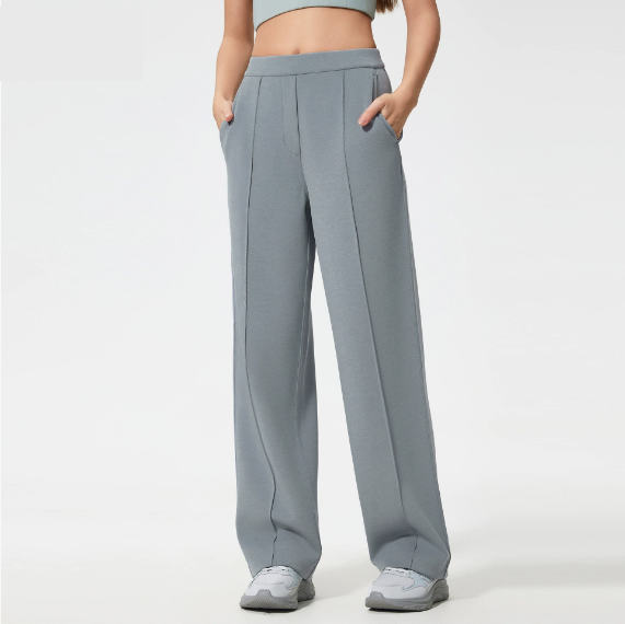 Exercise Casual Pants Women Loose Drooping Slimming Straight Pants Air Layer Nude Feel Wide Leg Pants
