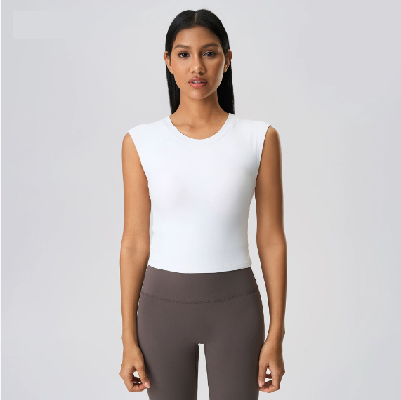 Summer Sleeveless Yoga Clothes Vest Women with Chest Pad Speed High Sense Hollow Out Cutout out Beauty Back Fitness Sports Vest