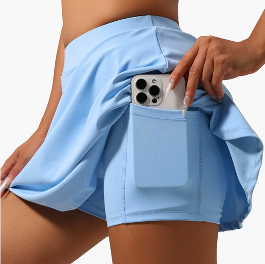 Sports Tennis Skirt Women Anti-Exposure Short Faux Two Piece Quick Drying Breathable Exercise Skirt