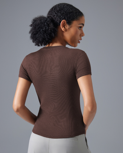 Yoga Clothes Short Sleeve Women Elastic Comfortable Skin Friendly Fitness T shirt Slim Slimming Sports Top