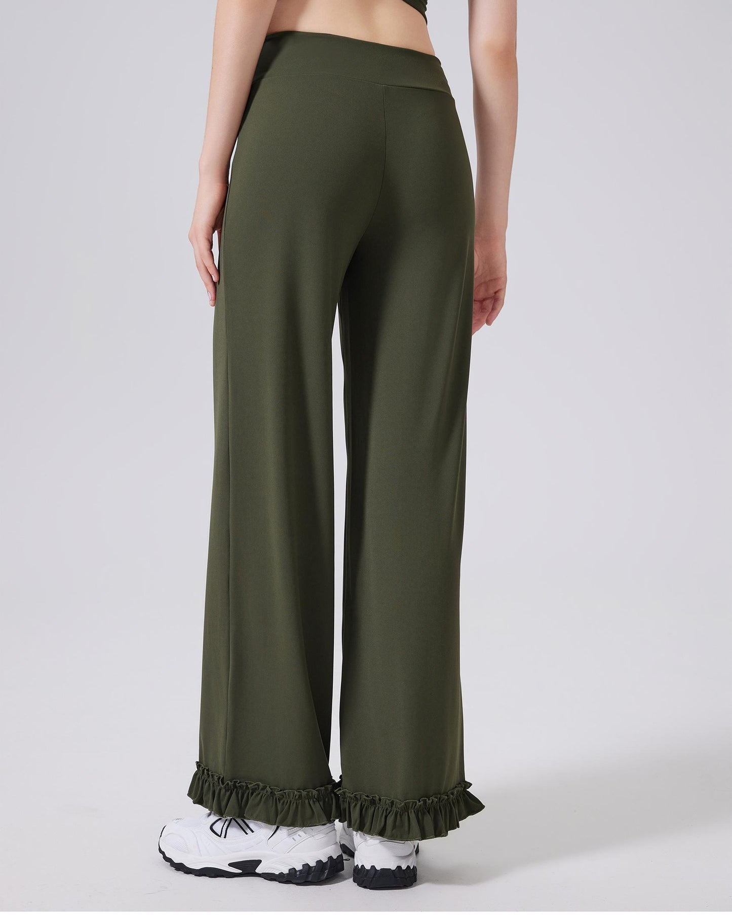 High Waist Belly Contracting Lace Sports Loose Casual Straight Trousers Women Running Thin Fitness Pants Cloud Sense Yoga Pants