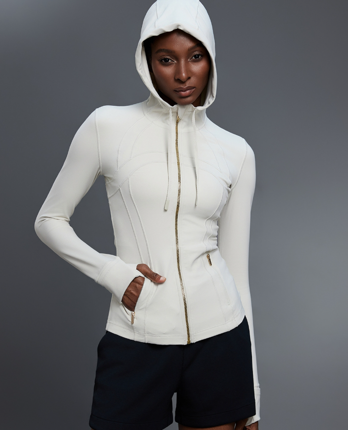 Yoga Jacket Women Slim Fit Slimming Hooded Cardigan Coat Running Sports Fitness Long Sleeved Upper Garment