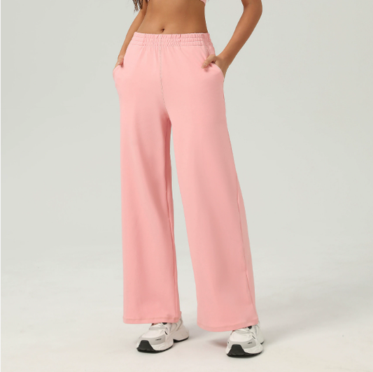 Casual Sports Wide Leg Pants High Waist Straight Yoga Pants Outdoor Running Casual Pants Fitness Sweatpants Women