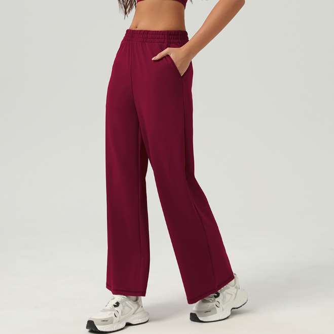 Casual Sports Wide Leg Pants High Waist Straight Yoga Pants Outdoor Running Casual Pants Fitness Sweatpants Women