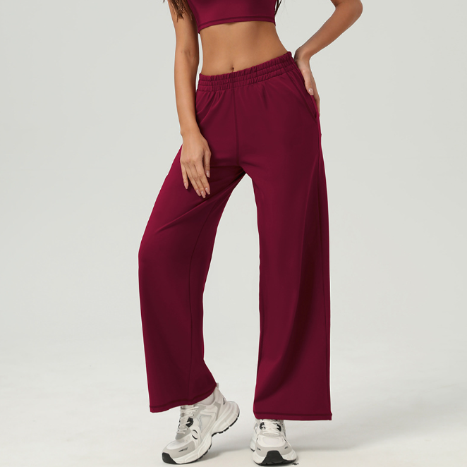 Casual Sports Wide Leg Pants High Waist Straight Yoga Pants Outdoor Running Casual Pants Fitness Sweatpants Women
