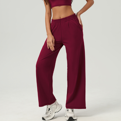 Casual Sports Wide Leg Pants High Waist Straight Yoga Pants Outdoor Running Casual Pants Fitness Sweatpants Women